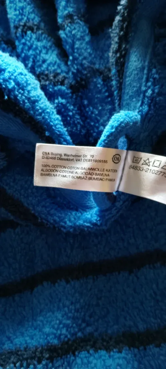 Bata Albornoz Niño Azul Rayas