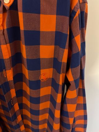 Camisa El Ganso cuadros naranja y azul
