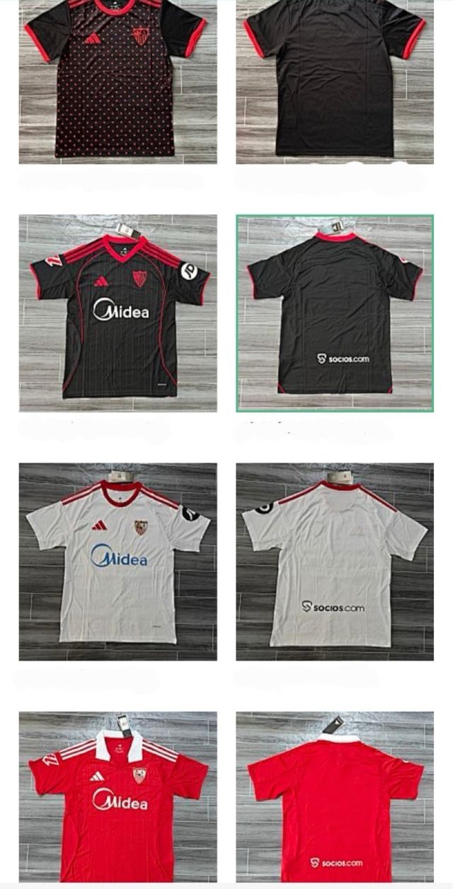 Equipaciones de fútbol varias