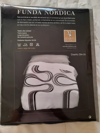 Funda nórdica cama 90 con bajera. Burrito blanco