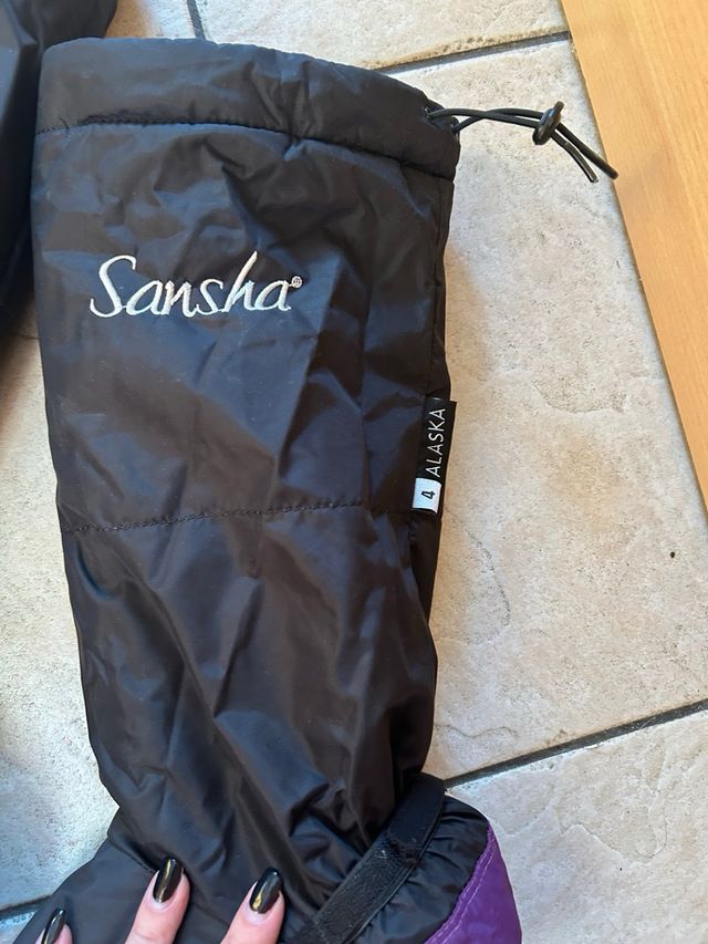 Botas calentamiento danza Sansha Negras y Moradas