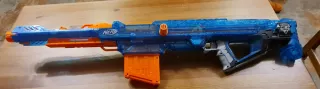 Pistola Nerf Centurion Azul Transparente