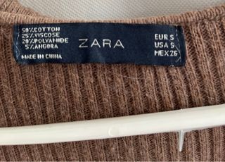 Jersey Zara mujer marrón con volantes