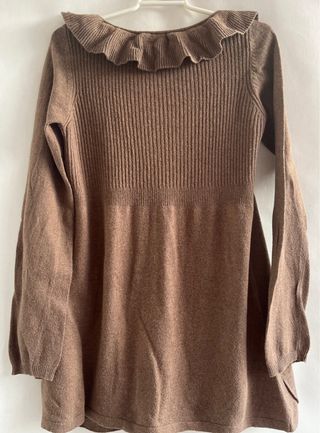 Jersey Zara mujer marrón con volantes