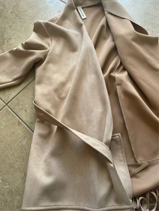 Giacca con frange beige taglia unica