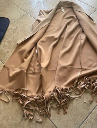 Giacca con frange beige taglia unica