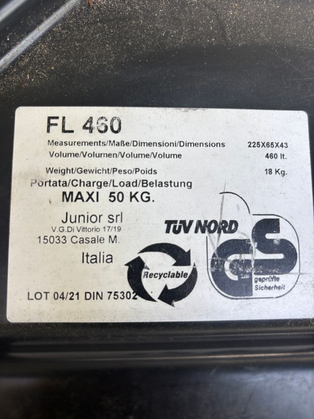 Baúl Baca Portaequipajes 460L Gris