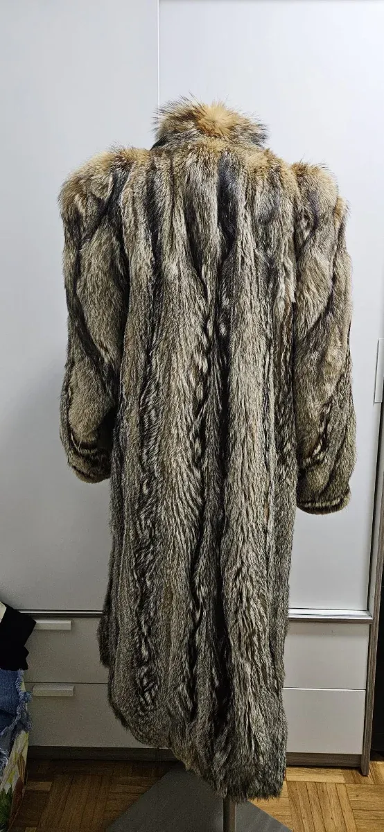 Abrigo piel zorro marrón señora talla xl