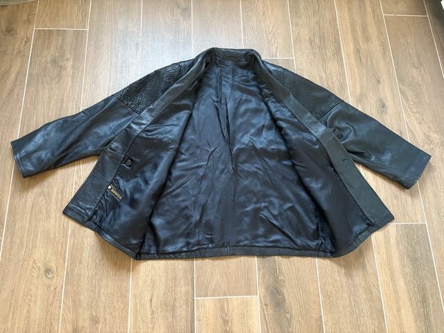 Chaqueta Blazer Piel Negra Texturizada