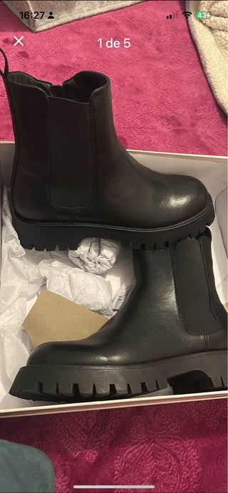 Botas de piel negras Talla 41