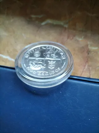 Moneta da 1000 escudos portoghese argento 1998