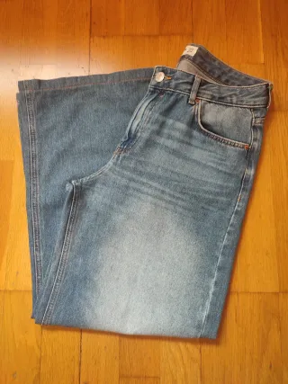 Pantalón vaquero Wide Leg Pull&Bear,Talla 38