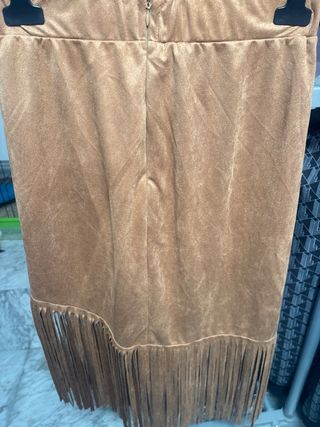 Falda de flecos marrón