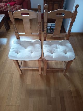 4 Sillas Madera Maciza Rústicas