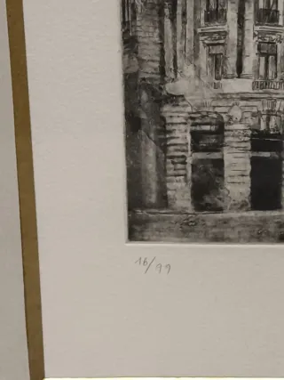 Cuadro grabado Gran Vía firmado