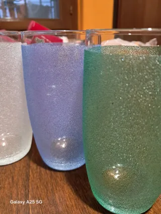 Set 5 Bicchieri Vetro Colorati