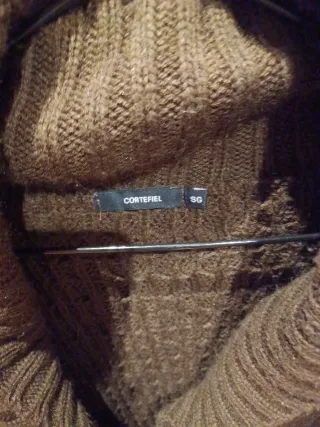 Chaqueta Cortefiel mujer marrón cierre lazada