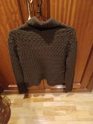 Chaqueta Cortefiel mujer marrón cierre lazada