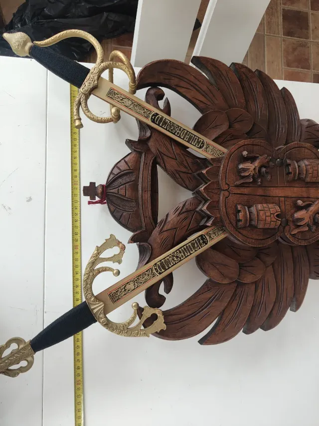 Panopla Escudo Madera Cid Campeador 2 Espadas