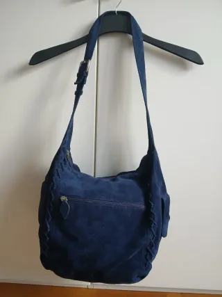 Borsa in camoscio blu