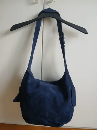 Borsa in camoscio blu
