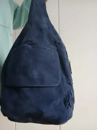 Borsa in camoscio blu