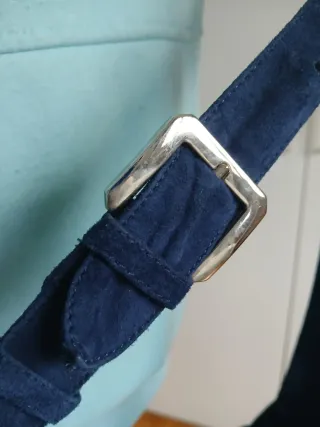 Borsa in camoscio blu