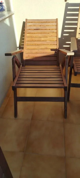 Mesa y 2 sillones Teka exterior