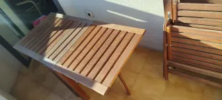 Mesa y 2 sillones Teka exterior