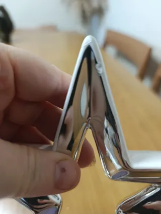 Portacandele a Stella in Ceramica Argento e Bianco