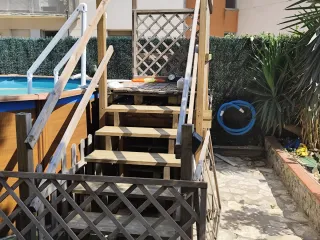 Piscina desmontable madera y plástico