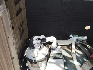 Piscina desmontable madera y plástico