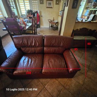 Divano letto 2 posti in pelle