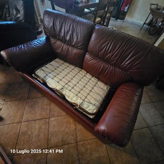 Divano letto 2 posti in pelle