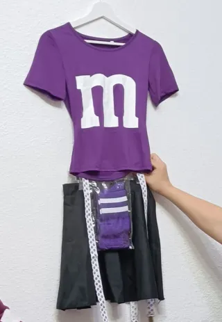 Disfraz Animadora M&Ms Morado Talla S Cheerleader