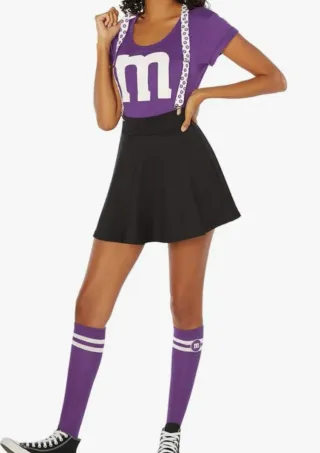 Disfraz Animadora M&Ms Morado Talla S Cheerleader