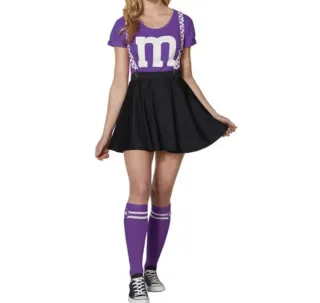 Disfraz Animadora M&Ms Morado Talla S Cheerleader