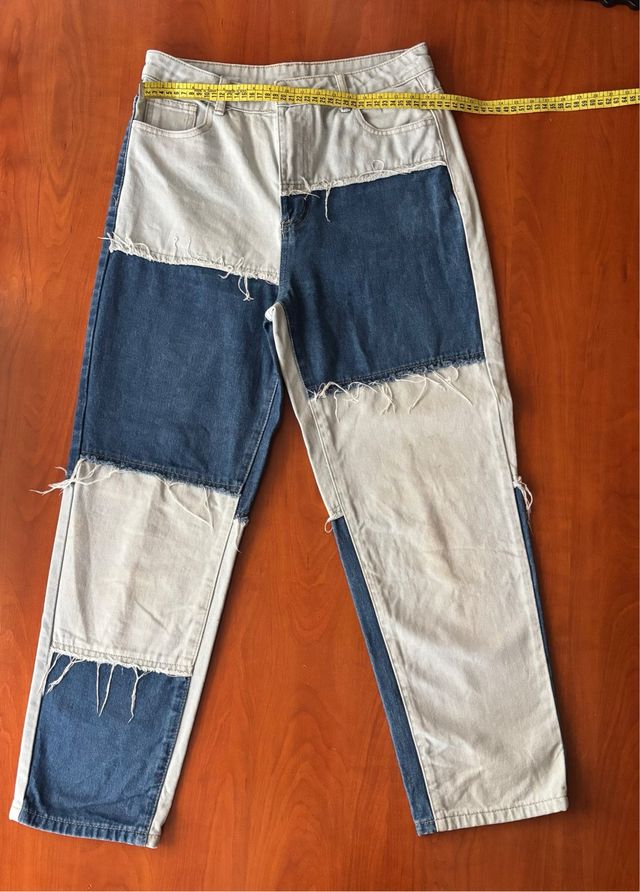Vaqueros patchwork talla M