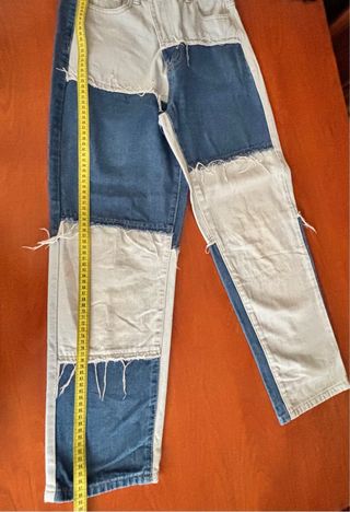 Vaqueros patchwork talla M