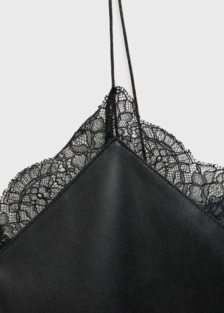 Top Mango Piel y Blonda Negro Nuevo