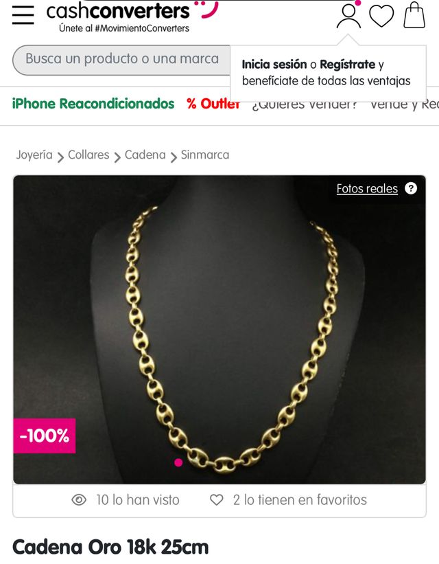 Cadena de oro estilo calabrote