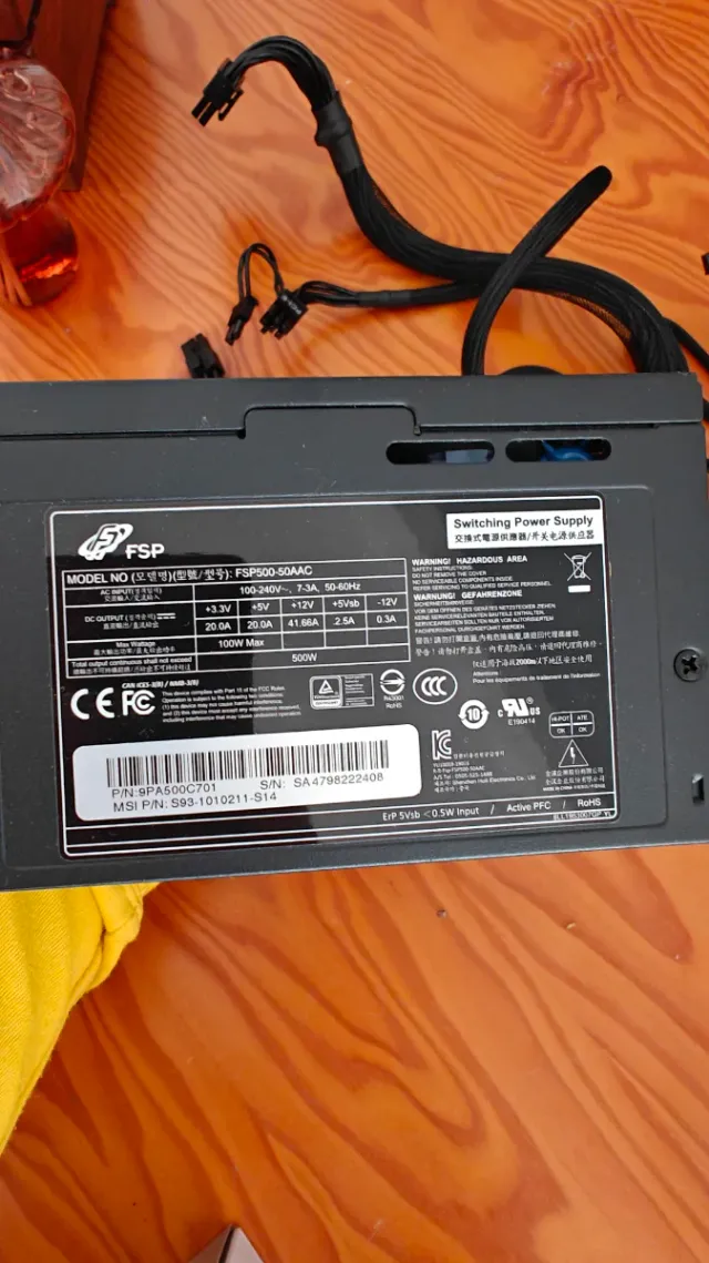 Fuente Alimentación 500w PC Negra