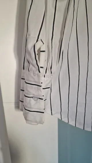 Camisa blanca rayas naranjas Vintage