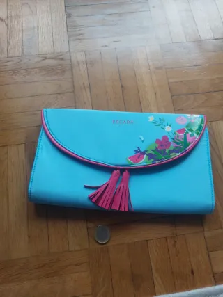 Bolso Escada azul y rosa con flores