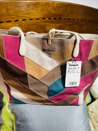 Bolso Desigual Multicolor Patchwork reversible