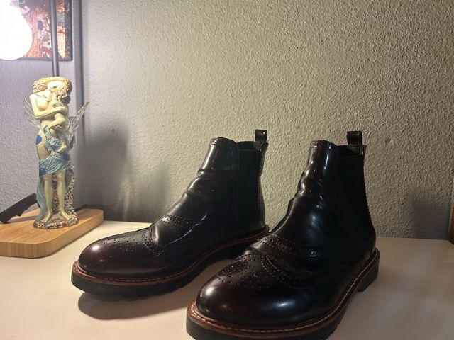 Botines de piel marrones talla 41