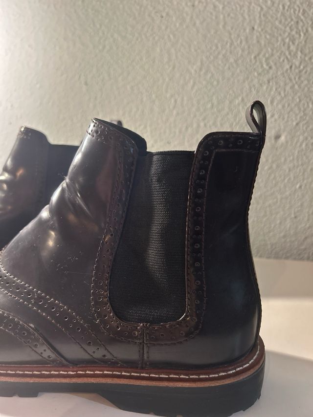 Botines de piel marrones talla 41