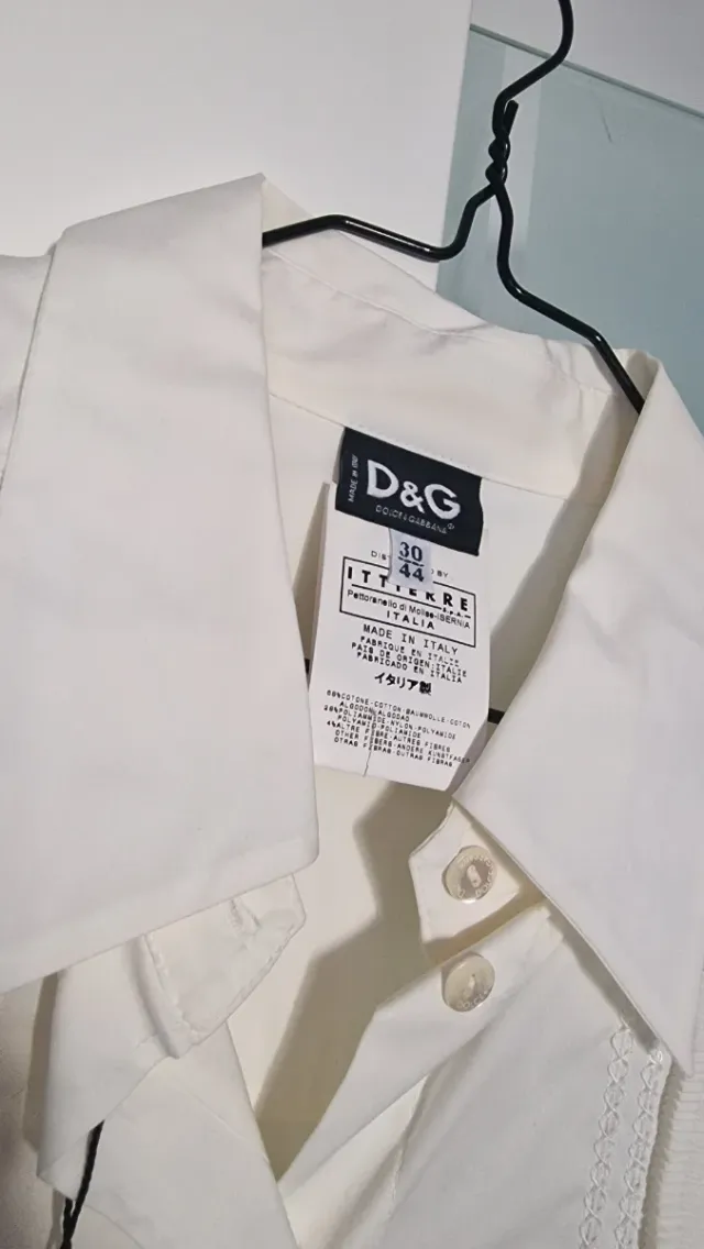 Camisa D&G blanca con lentejuelas Talla S