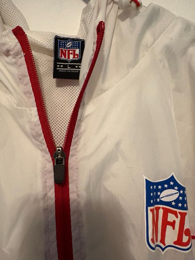 Cortavientos NFL Blanco y Rojo