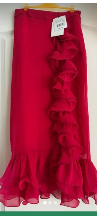 Falda Naf Naf volantes roja Talla S